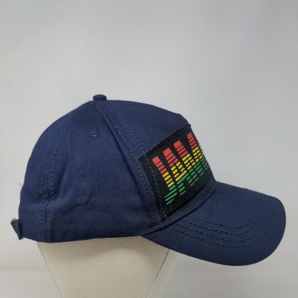 JAMAICA Slideback Hat Blue One Size Adjustable Vented Holes Laid Back Cotton - Picture 4 of 8